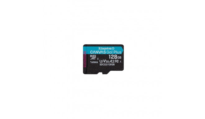 Kingston 128GB microSDXC Canvas Go Plus 170R A2 U3 V30 ühekordne pakend