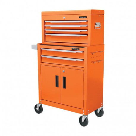 Metal tool trolley with 6 drawers and 2 compartments Truper®