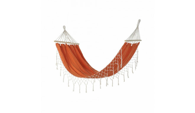 Гамак DKD Home Decor Оранжевый полиэстер Хлопок Сосна бахрома (255 x 80 x 28 cm)