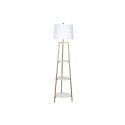 Floor Lamp DKD Home Decor Golden Metal Polyester White 50 W MDF Wood (41 x 41 x 156 cm)