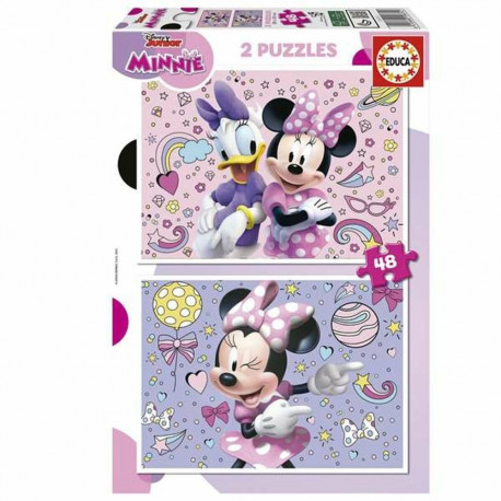 2 Pužļu Komplekts Educa Minnie Mouse 48 Daudzums