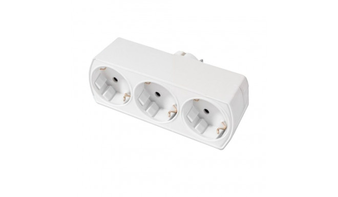Plug adapter Silver Electronics SCHUKO Silver (3 Units)
