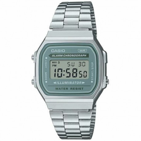 Unisex Kell Casio A168WA-3AYES Roheline Hõbedane (Ø 35 mm)
