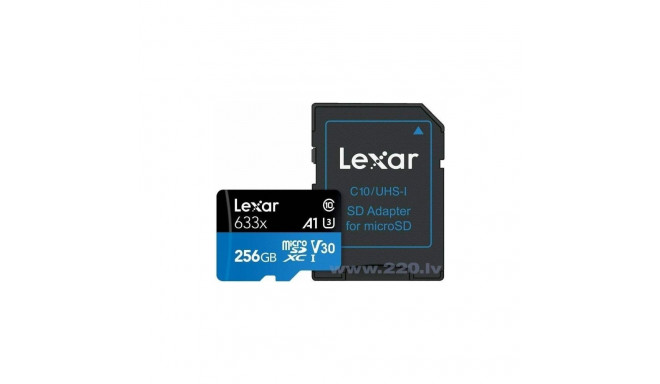 Lexar MEMORY MICRO SDXC 256GB UHS-I/W/ADAPTER LSDMI256BB633A