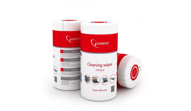 Gembird CK-WW100-01 Cleaning wipes, 100 pcs, LCD and TFT Screens