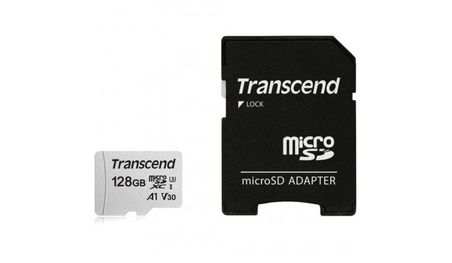 Transcend MEMORY MICRO SDXC 128GB W/ADAP/C10 TS128GUSD300S-A