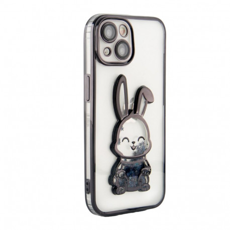 iLike Apple iPhone 14 Silicone Case Print Desire Rabbit Black