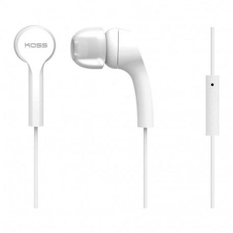 Koss Headphones KEB9iW Wired, In-ear, Microphone, White