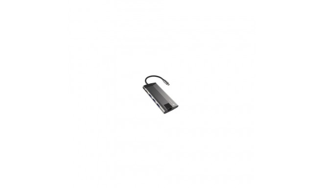 Natec USB-C Multiport Adapter NMP-1690 0.15 m, Grey, USB Type-C