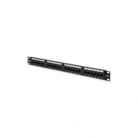 Digitus Patch Panel DN-91524U Black, 48.2 x 4.4 x 10.9 cm, Category: CAT 5e; Ports: 24 x RJ45; Reten