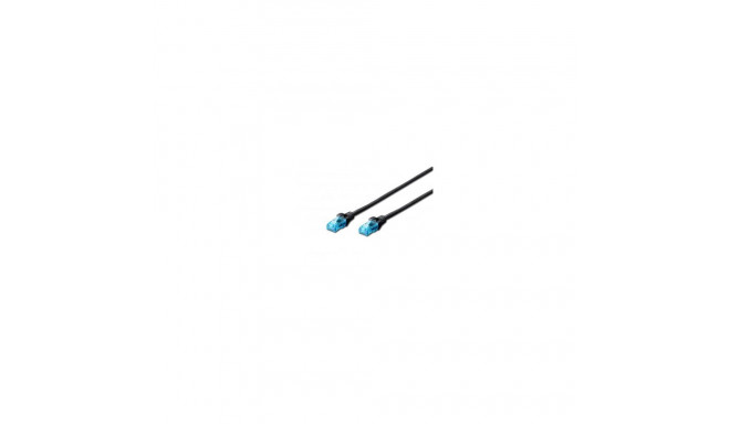 Digitus CAT 5e U-UTP Patch cord, PVC AWG 26/7, Modular RJ45 (8/8) plug, 1 m, Black
