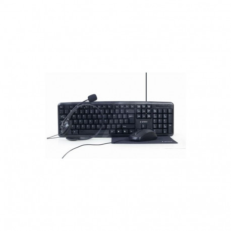Gembird 4-in-1 Multimedia office set KBS-UO4-01 Keyboard, Mouse, Pad and Headset Set, Wired, Mouse i
