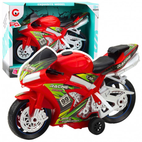 võidusõidumootor punane tulede ja helidega