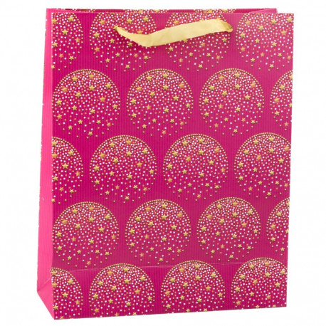 elegantne kinkekott kuldsed tähed roosa 32 x 26 x 10 cm