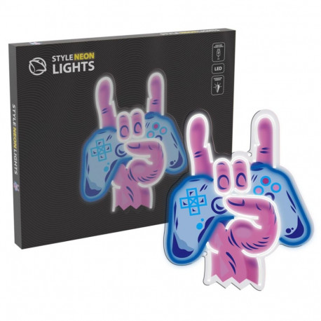 Manta SNL109MT HAND WITH GAMEPAD Style LED Neon Lights, Plexiglass, Multicolor