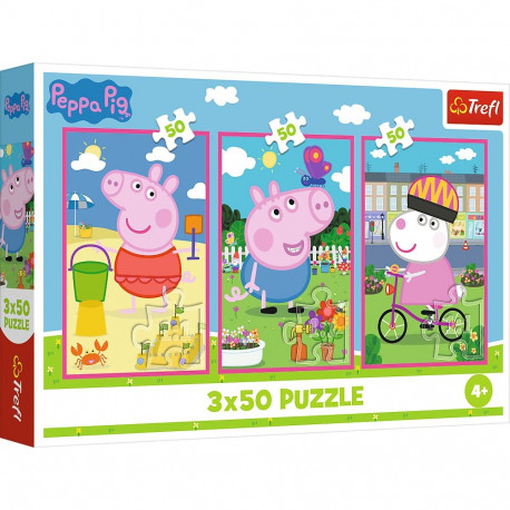 TREFL PEPPA PIG puzzle set The power of friendship, 3x50 pcs