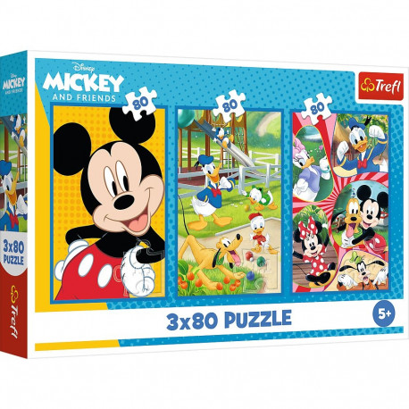 TREFL DISNEY MICKEY MOUSE puzzle set The Mickey Mouse Team, 3x80 pcs