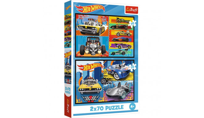 TREFL HOT WHEELS Pužļu komplekts Rotaļu automašīnas, 2x70 gab., 2 x 70 gab.