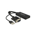 "DELOCK Adapter VGA + Audio zu HDMI mit Kabel schwarz"
