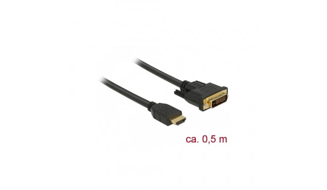 "DELOCK HDMI zu DVI 24+1 Kabel bidirektional 0.5 m"