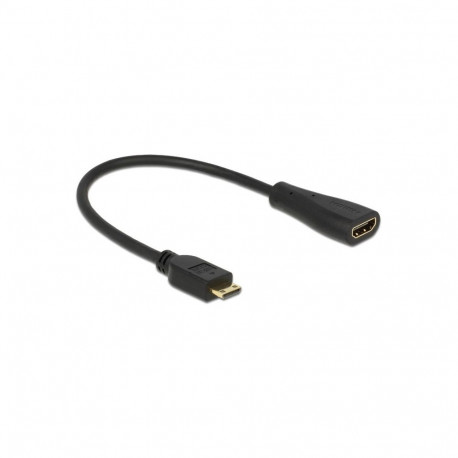 "DELOCK Adapterkabel mini HDMI-C Stecker > HDMI-A Buchse High Speed with Ethernet 23cm"
