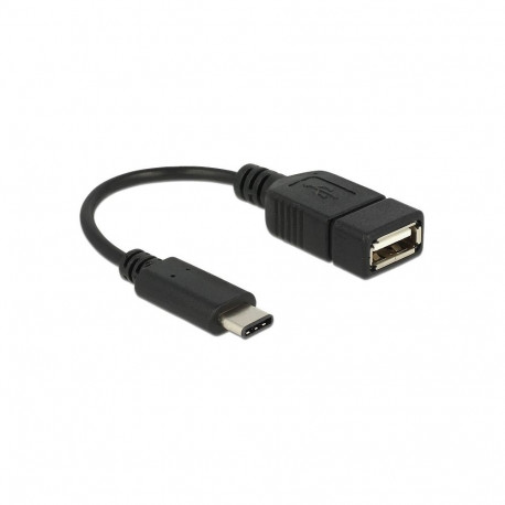 "DELOCK Adapterkabel USB Type-C 2.0 Stecker > USB 2.0 A Buchse 15cm schwarz"