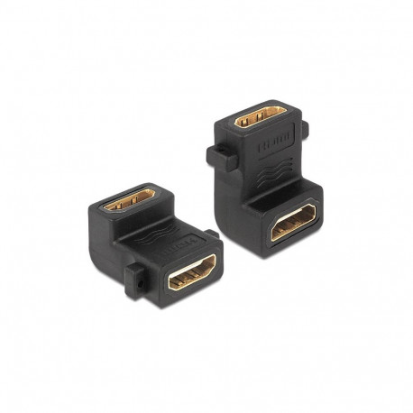 "DELOCK Adapter HDMI-A Buchse > A Buchse 90G gewinkelt mit Schraubanschluss"