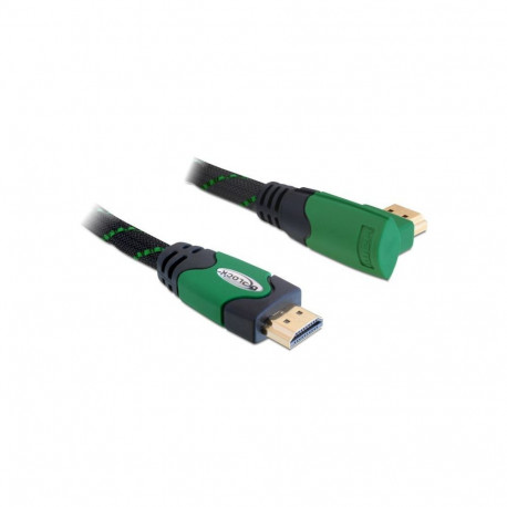 "DELOCK Kabel HDMI A-A St/St gewinkelt rechts gruen 1m"