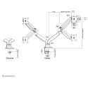 "Neomounts NM-D750DBLACK bewegliche Tischhalterung für zwei Flachbildschirme bis 32"" (82 cm)"