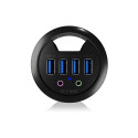 "HUB Tisch-Hub 4x USB 3.0 Type-A mit Audio Ein-/Ausgang ICY BOX"