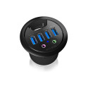 "HUB Tisch-Hub 4x USB 3.0 Type-A mit Audio Ein-/Ausgang ICY BOX"