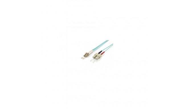 "Equip LWL Patchkabel LC->SC 15.00m Multimode Duplex OM3 turq Polybeutel"