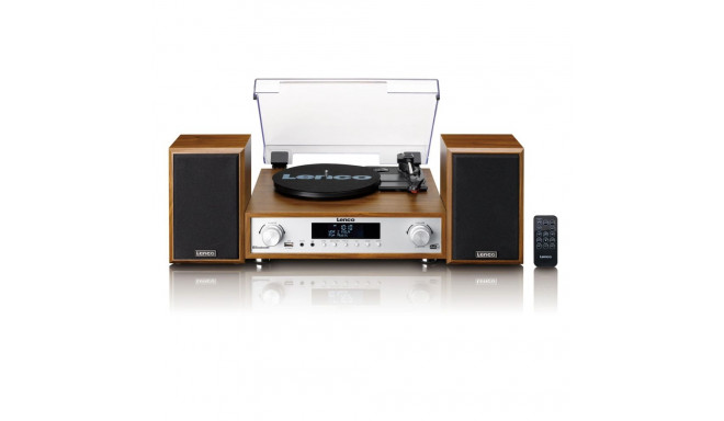 Lenco MC-160 turntable with speakers, walnut