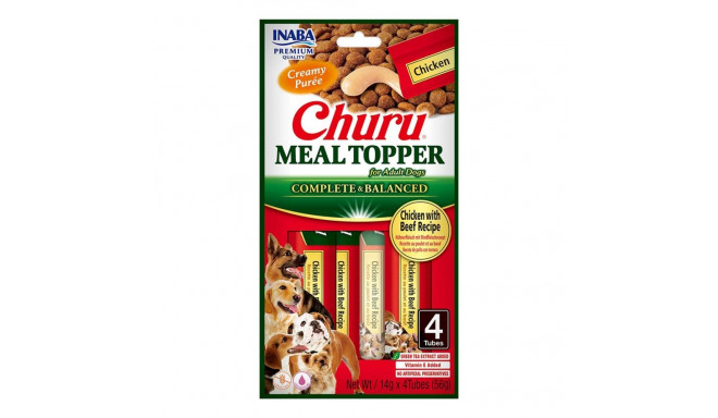 INABA Churu Meal Topper Chicken with beef - dog treat - 4 x 14g