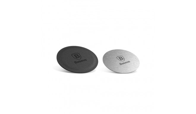 Baseus Baseus Magnet Iron Suit self-adhesive plates for magnetic holders - silver and black (2 pcs.)