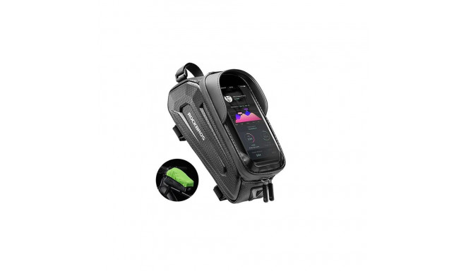 Rockbros Rockbros B68 bicycle bag for armored frame with phone pocket and cover 1.7l - black