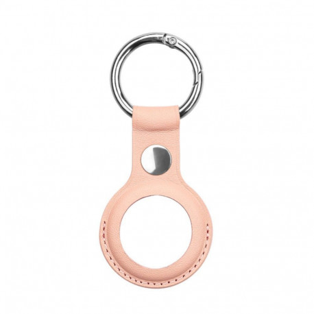 iLike AirTag PU Leather Key Ring Keychain Case Pink