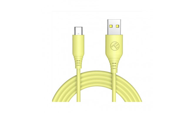 Tellur Silicone USB to Type-C cable 3A, 1m, yellow