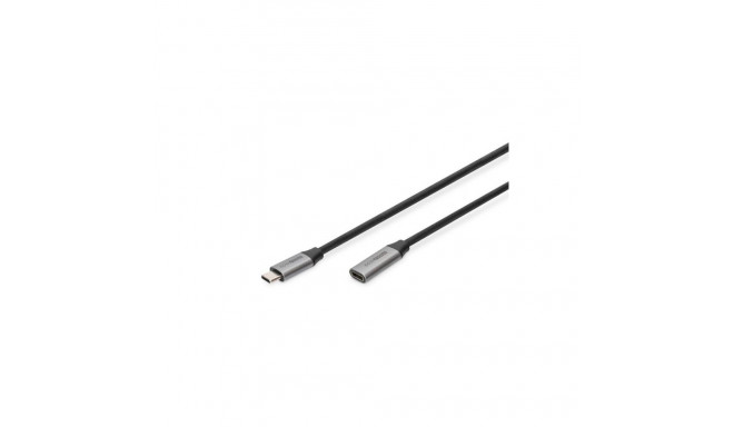 Digitus USB-C/M to USB-C/F Extension Cable DB-300230-010-S USB-C jack, USB C, plug, Black, 1 m