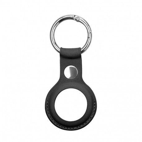 iLike AirTag PU Leather Key Ring Keychain Case Black