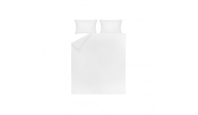 BED COV SET Striped White SATEEN 200x220