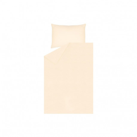 BED COV SET Striped Beige SATEEN 140x200
