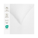 BED COV SET Striped White SATEEN 200x220