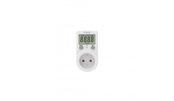 Savio AE-02 wattmeter White Plastic Built-in display LCD 3680 - 3680 W
