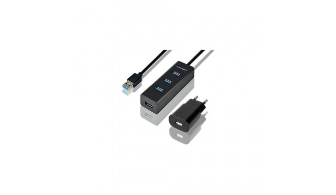 AXAGON HUE-S2BP 4x USB3.0 Charging Hub 1.2m Cable MicroUSB Charging Incl. AC Adapter