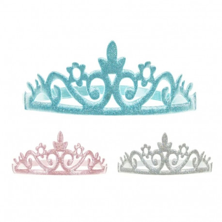 PartyDeco printsessikroonide komplekt, 3 tk, sinine, roosa, hõbedane