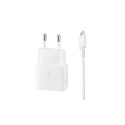 Samsung ad. siec. Samsung EP-T2510XW 25W Fast Charge + kabel USB-C/USB-C biay/white