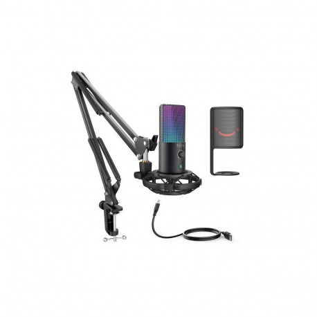 FIFINE RGB, USB MICROPHONE BUNDLE WITH ARM STAND&SHOCK MOUNT FOR STREAMING FIFINE T669 PRO