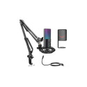 FIFINE RGB, USB MICROPHONE BUNDLE WITH ARM STAND&SHOCK MOUNT FOR STREAMING FIFINE T669 PRO