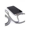 Evelatus Samsung A40s Case with rope Black Stripes Transparent